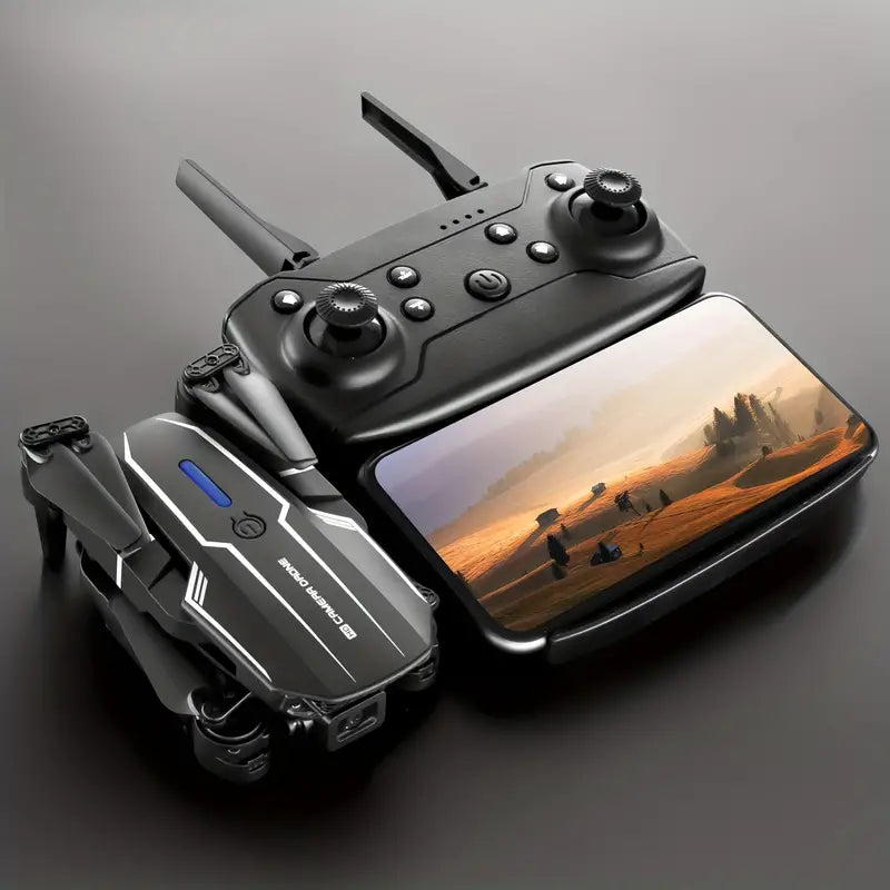 E88 Quadcopter UAV Drone with Dual HD Cameras - Black (HD Dual Camera)
